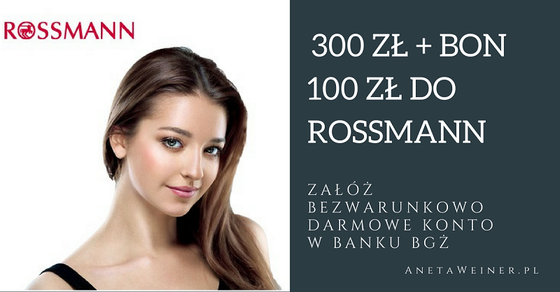 Bezkosztowe Konto Optymalne banku BGŻ z premią do 300 zł i bonem 100 zł do Rossmann