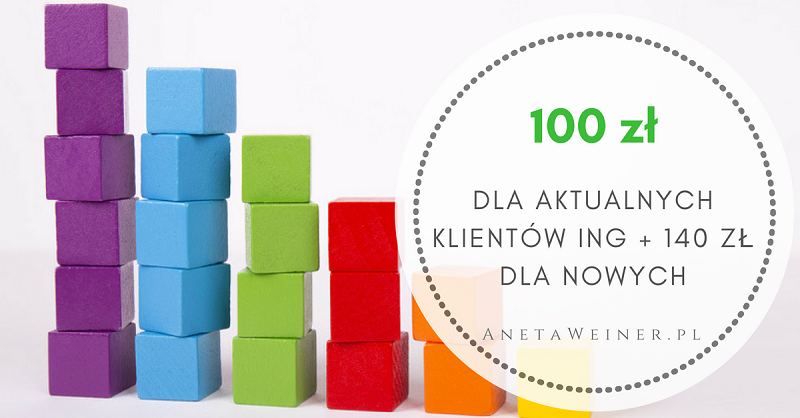 100 zł za regularne oszczędzanie dla aktualnych klientów ING (+ 140 zł dla nowych)