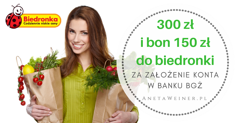 300 zł za płatności mobilne oraz 150 zł do Biedronki za płatności kartą i przelewy od Banku BGŻ