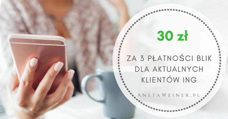 30 zł za 3 płatności BLIK dla aktualnych klientów ING [Małe oszczędności]