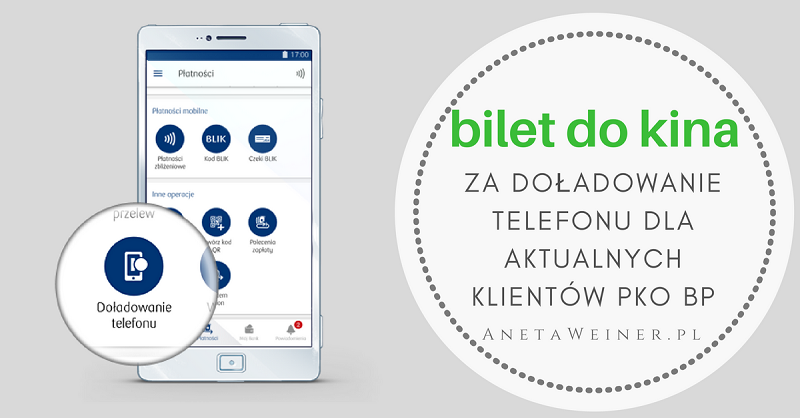 Bilet do kina za doładowanie telefonu dla aktualnych klientów PKO BP