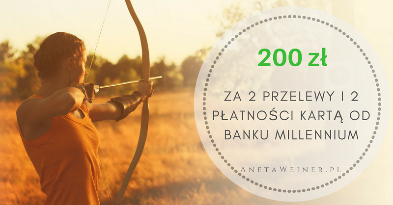Aż 200 zł za 2 przelewy i 2 płatności kartą od banku Millennium