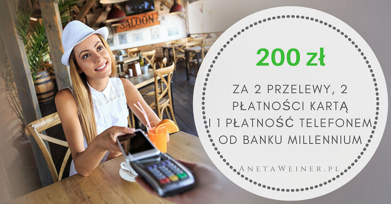 200 zł za założenie konta w Banku Millennium